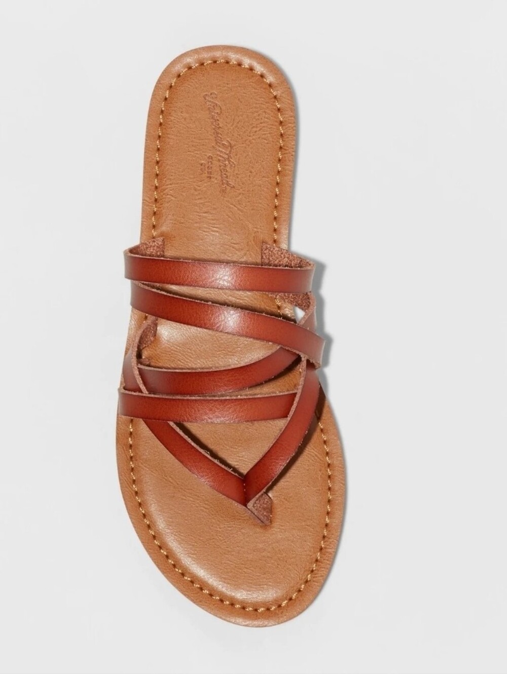 Universal Thread Target Brown Leather Strappy Gladiator Flip Flop Sandals - 6.5